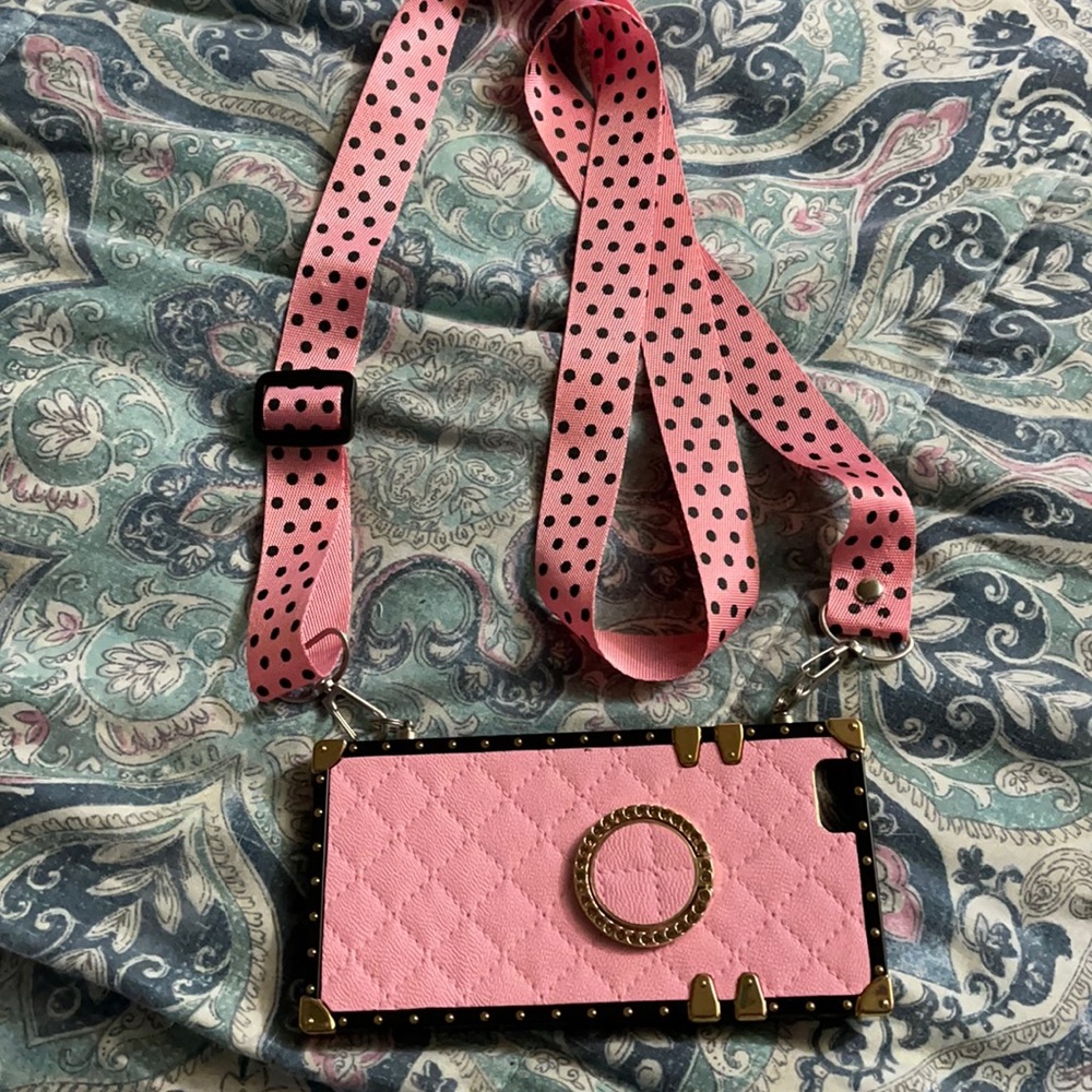 IPhone 6s Plus phone case with lanyard attachment